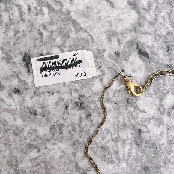 PANACEA Long Stone Pendant Necklace, Green - Picture 8 of 13